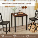 Square Dining Table with Solid Wood Frame for 4-Person