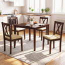 Square Kitchen Table and 4 Armless Chairs Set for 4