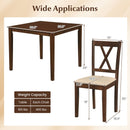 Square Kitchen Table and 4 Armless Chairs Set for 4