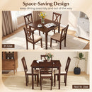 Square Kitchen Table and 4 Armless Chairs Set for 4