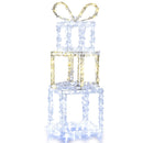 Stacked Lighted Gift Boxes Set of 3 Pre-Lit Christmas Present Box Lights