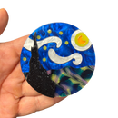 Starry Night Van Gogh Inspired Acetate Large Format Pin Brooch