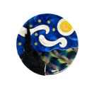 Starry Night Van Gogh Inspired Acetate Large Format Pin Brooch
