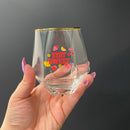 Stay Sweet Beveled Wine Glass | Hexagon Shaped Wine Stemless Glass Tumbler | 10oz