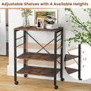 3-Tier Kitchen Baker's Rack Microwave Oven Storage Cart with Hooks