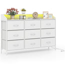 Storage Organizer with LED Lights and 9 Fabric Drawers for Bedroom