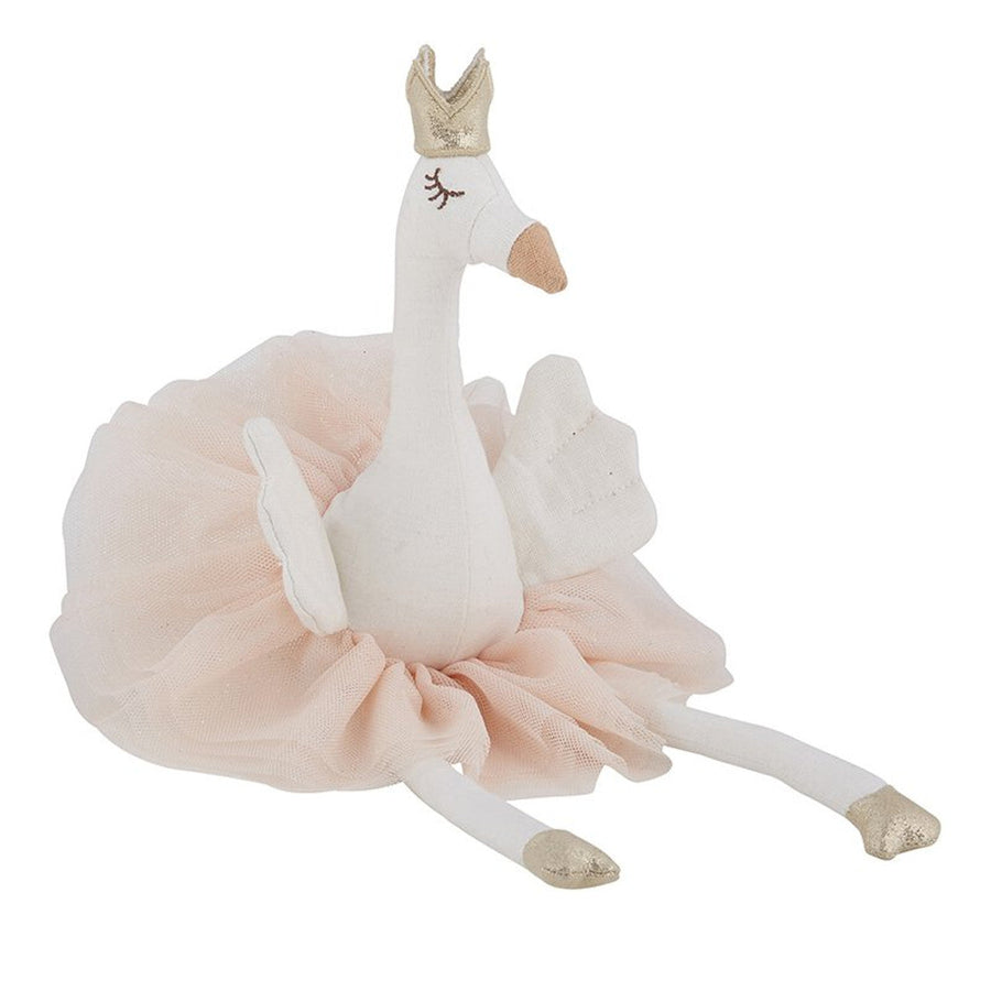 Swan Doll  in Pink Tutu and Gold Crown | Baby Toddler Toy | 13.75