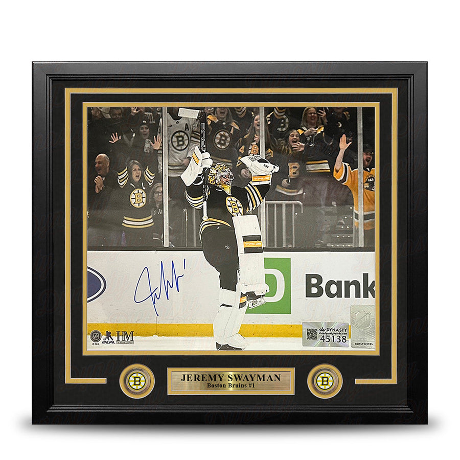 Jeremy Swayman Celebration Boston Bruins Autographed 16
