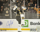 Jeremy Swayman Celebration Boston Bruins Autographed 11" x 14" Hockey Photo