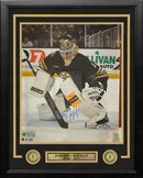 Jeremy Swayman in Goal Boston Bruins Autographed 11" x 14" Framed Hockey Photo