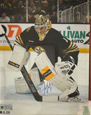 Jeremy Swayman in Goal Boston Bruins Autographed 16" x 20" Hockey Photo