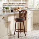 Swivel Bar Stools Set of 2 with Backrest and Wood Frame