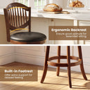 Swivel Bar Stools Set of 2 with Backrest and Wood Frame