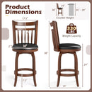 Swivel Bar Stools Set of 2 Counter Height Faux Leather Upholstered Barstools