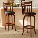Swivel Bar Stools Set of 2 Counter Height Faux Leather Upholstered Barstools