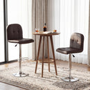 Swivel Bar Stools Set of 2 with Footrests and Metal Base