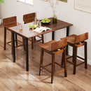 24.5 Inch Swivel Wooden Bar Stools Set of 2 with Rubber Wood Legs and Low Back