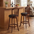 Swivel Bar Stools with Backrests and Wood Frame for Kitchen Island