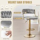Swivel Barstool with Woven Back Set of 2 for Kitchen Island Cafe