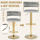 Swivel Barstool with Woven Back Set of 2 for Kitchen Island Cafe