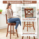 Swivel Barstools Set of 2 with Backrest and Footrest