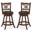 360° Swivel Upholstered Barstools Set of 2 with Back and Footrest