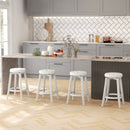 360-Degree Swivel Upholstered Rubberwood Frame Bar Stool Set of 2 with Footrest