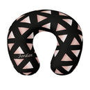 Personalized Geometric Triangle Travel Neck Pillow with Name | Memory Foam, Detachable Washable Cover | Custom Gift for Teens