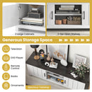 TV Stand with 2 Cabinets and Open Shelves for TVs up to 65 Inch