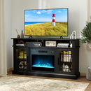 TV Stand with Electric Fireplace LED Lights and Remote Controls for TVs Up to 40 Inch