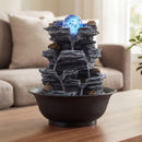 Tabletop Water Fountain with Rolling Crystal Ball and Color-Changing LED Light