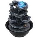 Tabletop Water Fountain with Rolling Crystal Ball and Color-Changing LED Light