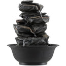Tabletop Water Fountain with LED Light Indoor Desktop Cascading Water Feature