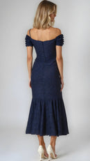Tahari Asl Off-the-Shoulder Burnout Velvet Gown, Size 14