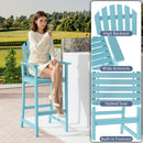 Tall Adirondack Chair with Armrests and Footrest for Deck