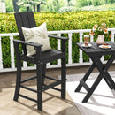 Tall Adirondack Chair Outdoor Bar Stool with Ergonomic Backrest for Backyard
