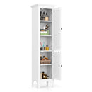 Tall Bathroom Floor Cabinet with Shutter Doors and Adjustable Shelf