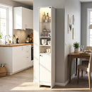 Tall Bathroom Storage Cabinet with LED Lights and Adjustable Shelves