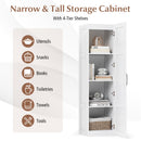 Tall Storage Cabinet with 4 Storage Shelves for Bathroom Living Room