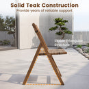 Teak Folding Patio Chairs Set of 2 with Woven Rattan