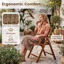Teak Folding Patio Chairs Set of 2 with Woven Rattan