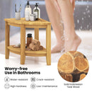 Teak Wood Shower Bench with Storage Shelf for Inside Shower to Sit on