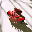 The Foxy in Warm ‘70s Sunrise Hair Claw | Hearts Claw Clip in Velvet Travel Bag