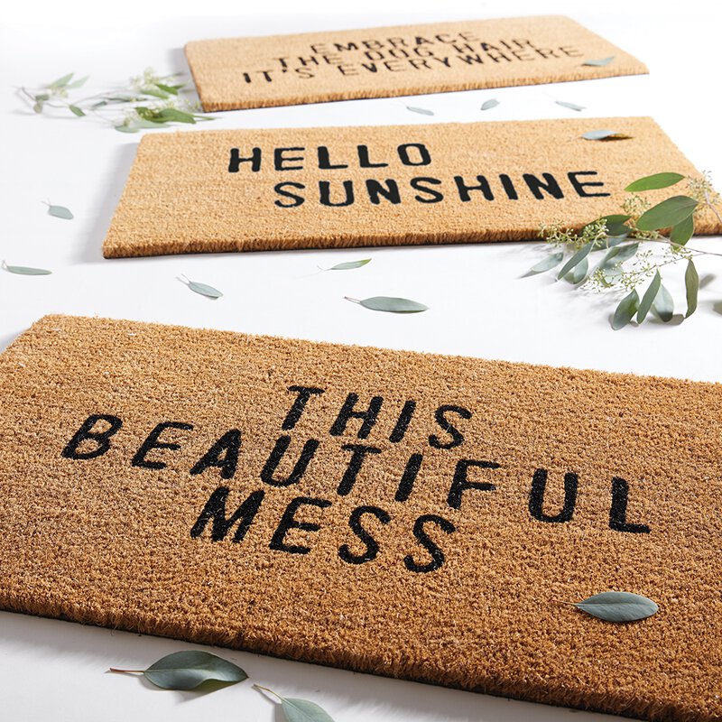 This Beautiful Mess Coir Door Mat | Welcome Outdoor Indoor Rug | 30