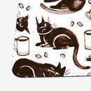 Gouache Black Cats & Coffee Playmat