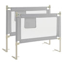 Toddler Bedrail with Side Pocket and 24 Adjustable Heights-Gray