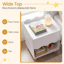 Toddler Scalloped Side Table with Wide Top & Open Compartment