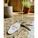 Together Forever Burger and Fries Motel Style Illustrated Keychain