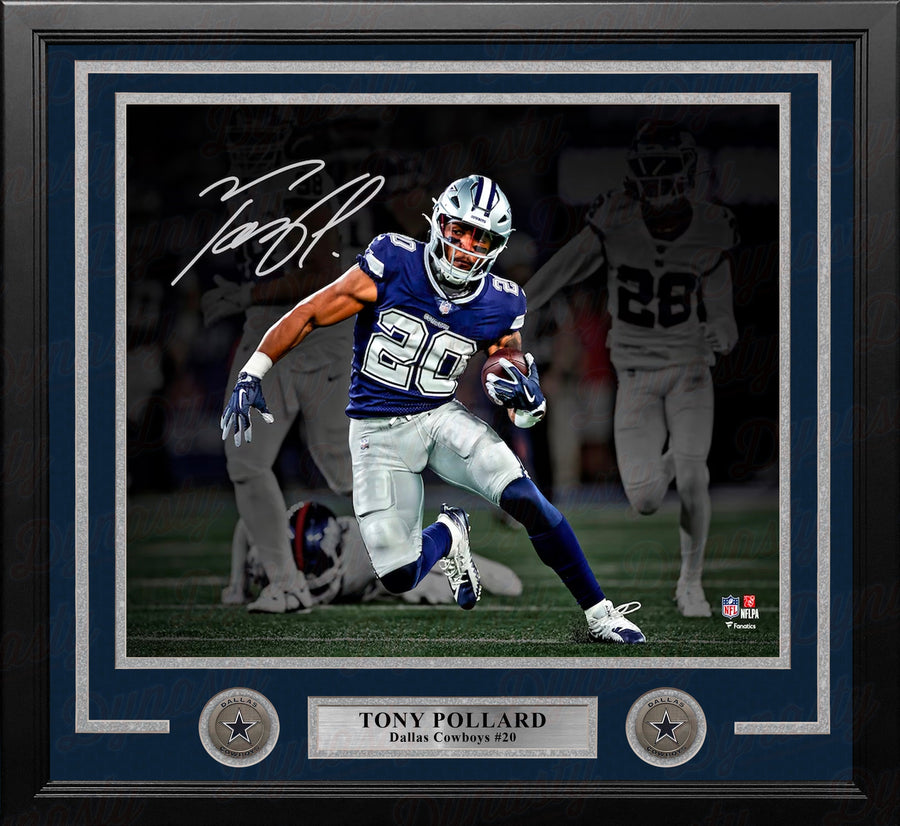 Tony Pollard Blackout Dallas Cowboys Autographed 11