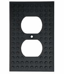 Black Build-On Duplex Outlet Cover Wall Plate for Kids’ Rooms